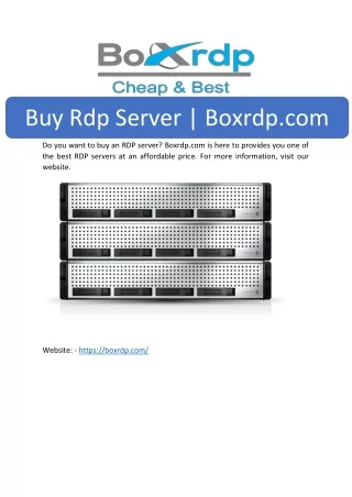 Buy Rdp Server | Boxrdp.com