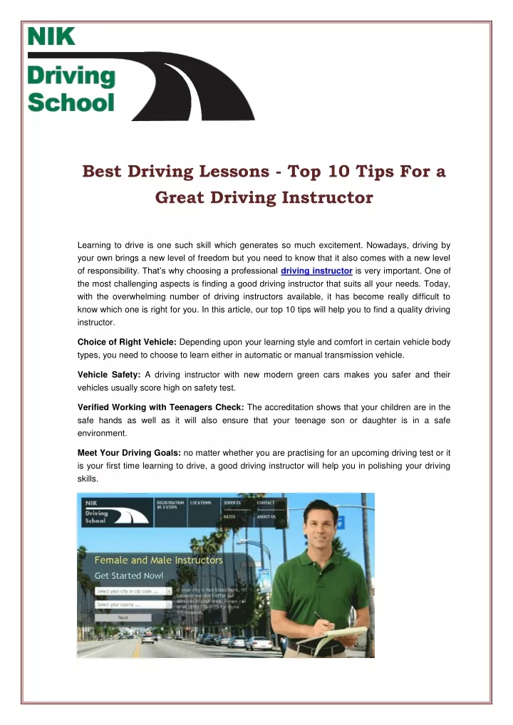 best driving lessons top 10 tips for a great