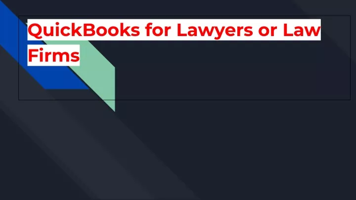 quickbooks for lawyers or law firms