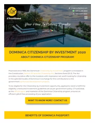 DOMINICA CITIZENSHIP BY INVESTMENT 2020