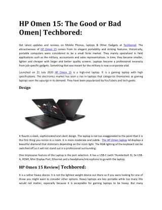 HP Omen 15: The Good or Bad Omen| Techbored: