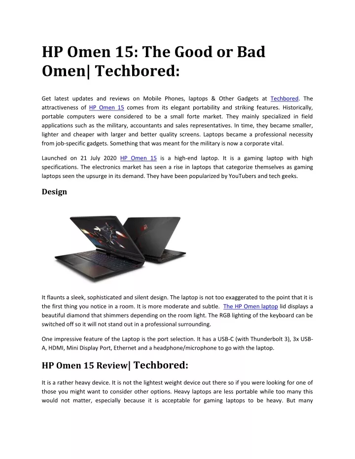 hp omen 15 the good or bad omen techbored