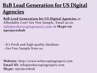 b2b lead generation for us digital agencies