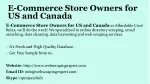 E-Commerce Store Owners for US and Canada - slide 1