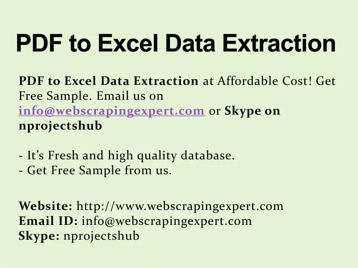 pdf to excel data extraction