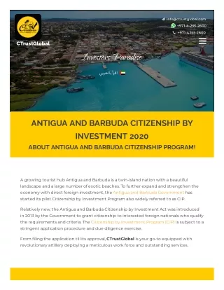 ANTIGUA AND BARBUDA CITIZENSHIP BY INVESTMENT 2020