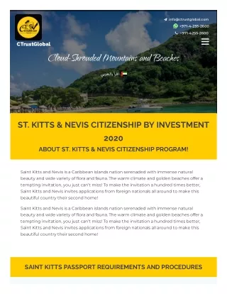 ST. KITTS & NEVIS CITIZENSHIP BY INVESTMENT 2020