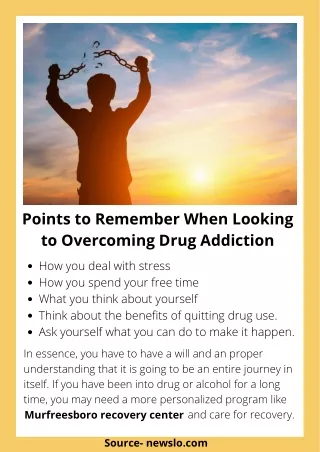 points to remember when looking to overcoming