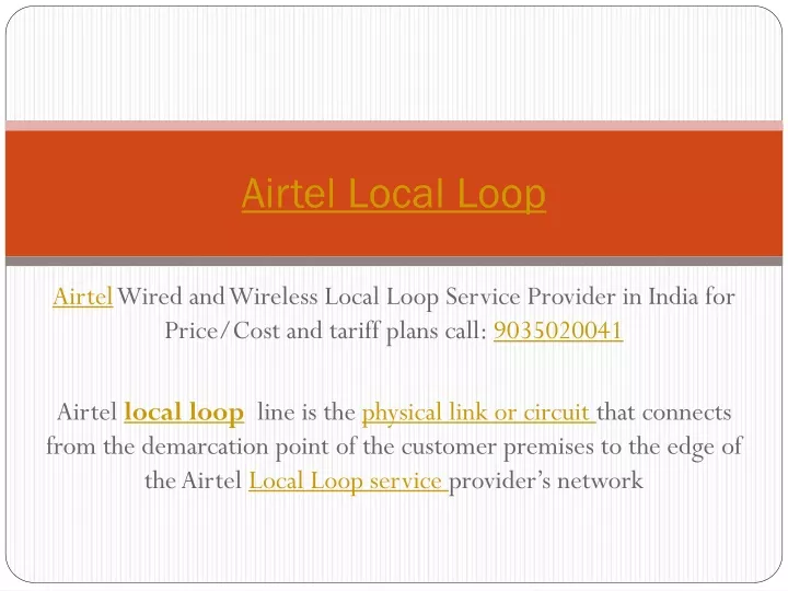 airtel local loop