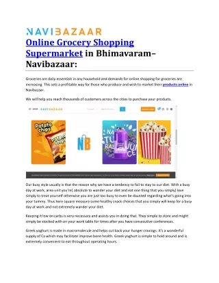 Online Grocery Shopping Supermarket in Bhimavaram– Navibazaar: