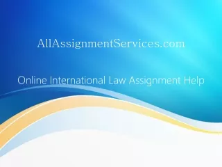 Online International law assignment help