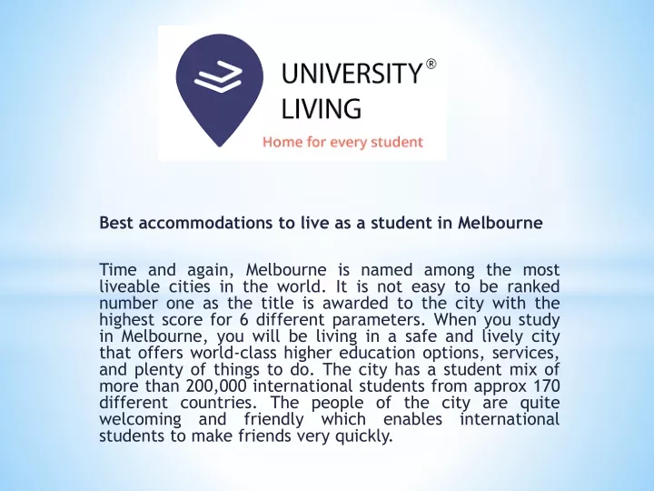 best accommodations to live as a student