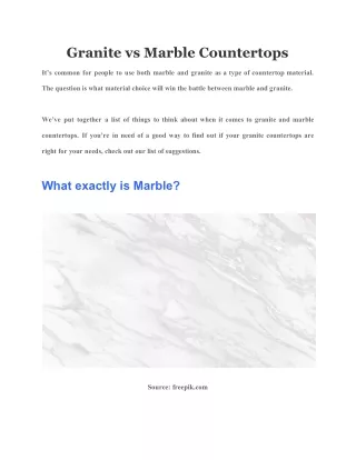 granite vs marble countertops