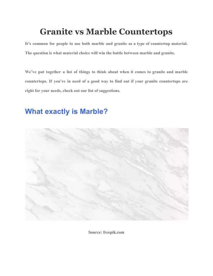 granite vs marble countertops