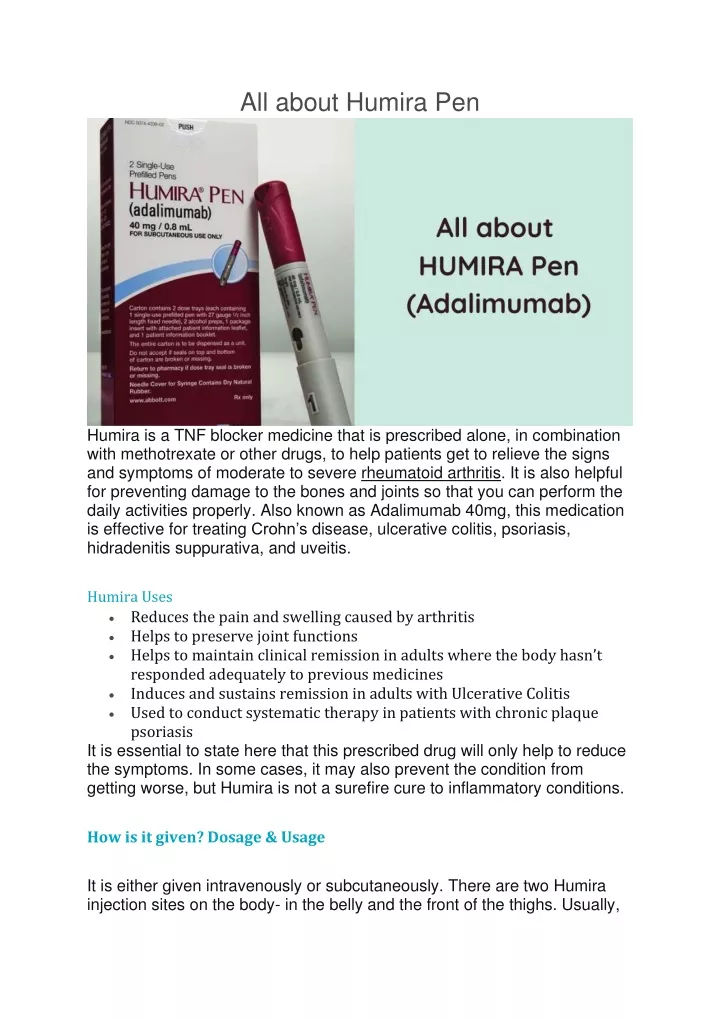 all about humira pen