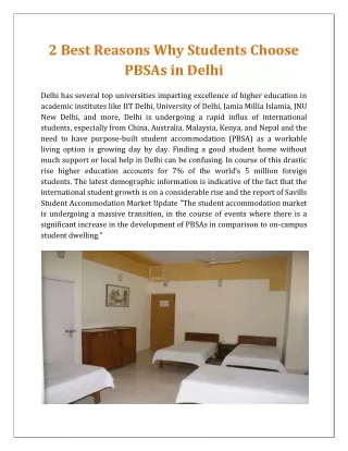 2 best reasons why students choose pbsas in delhi