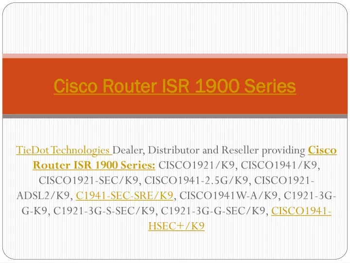 cisco router isr 1900 series