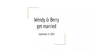 wendy berry get married