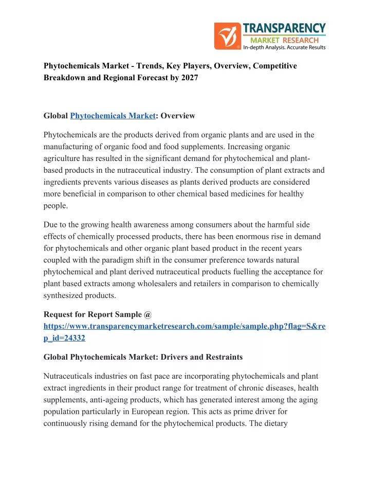 phytochemicals market trends key players overview