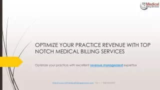 optimize your practice revenue with top notch medical billing services