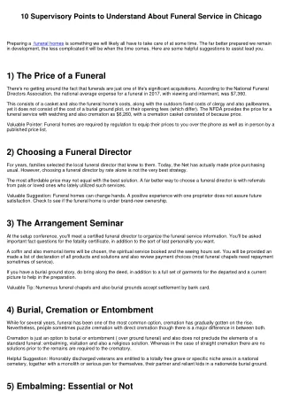 10 Managerial Points to Find Out About Funeral in Chicago
