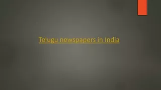 Telugu newspapers in India