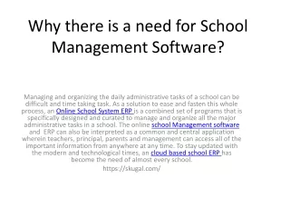 why there is a need for school management software
