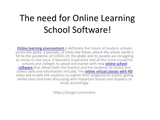 the need for online learning school software