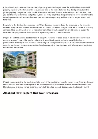 How Much Is My Timeshare Worth - The Facts