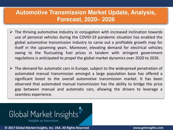 automotive transmission market update analysis