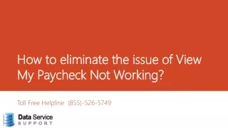 Wondering How to Fix View My Paycheck Not working error?