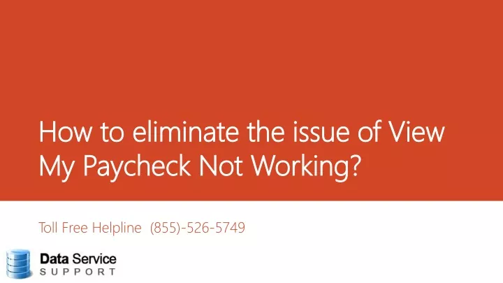 how to eliminate the issue of view my paycheck not working