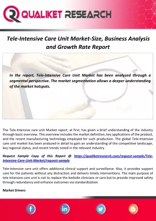 Tele-Intensive Care Unit Market Size, Growth Analysis, Business Strategies and Forecast to 2027