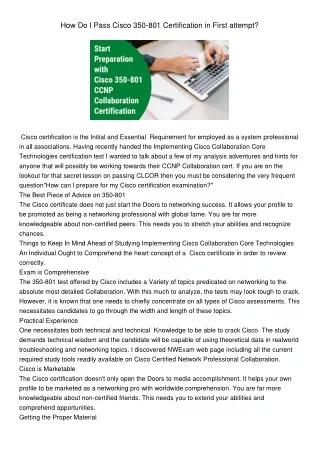 how do i pass cisco 350 801 certification