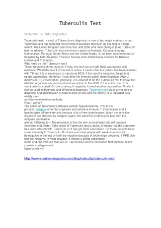 tuberculin test tuberculin test 14sep diagnostics