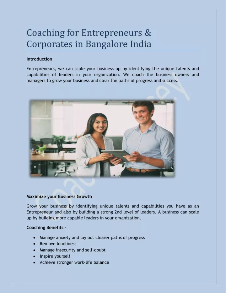 coaching for entrepreneurs corporates