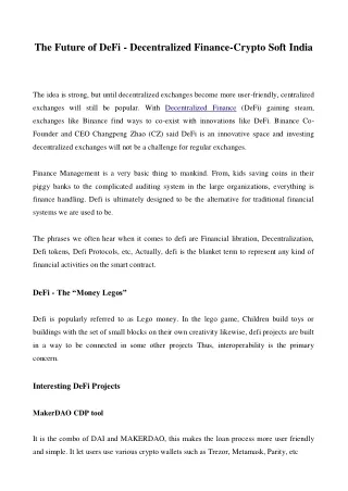 the future of defi decentralized finance crypto