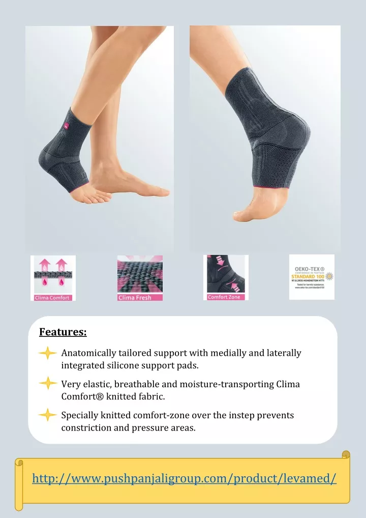 features anatomically tailored support with