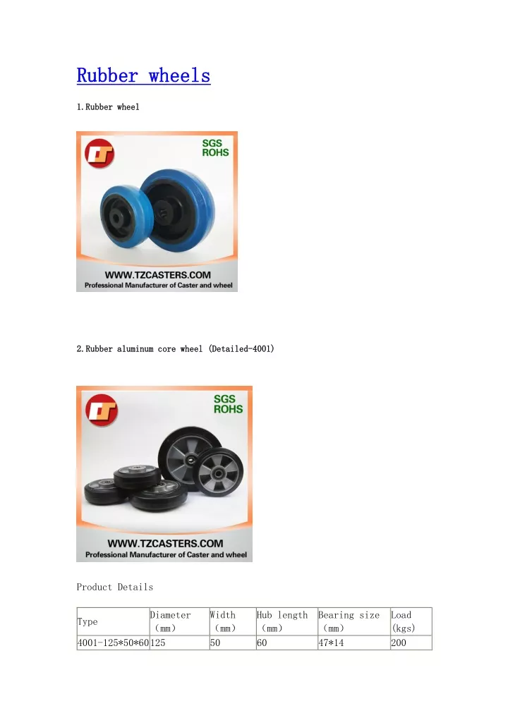 rubber rubber wheels