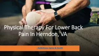 Physical Therapy For Lower Back Pain In Herndon, VA 