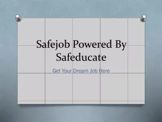 Safejob- MBA Jobs