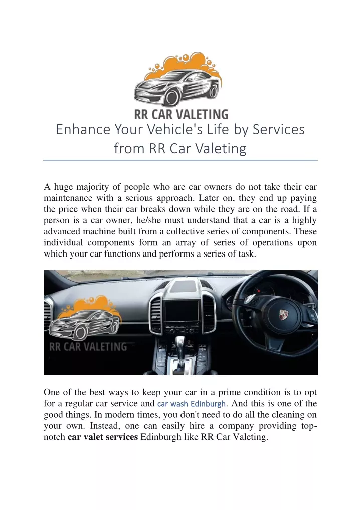 enhance your vehicle s life by services from