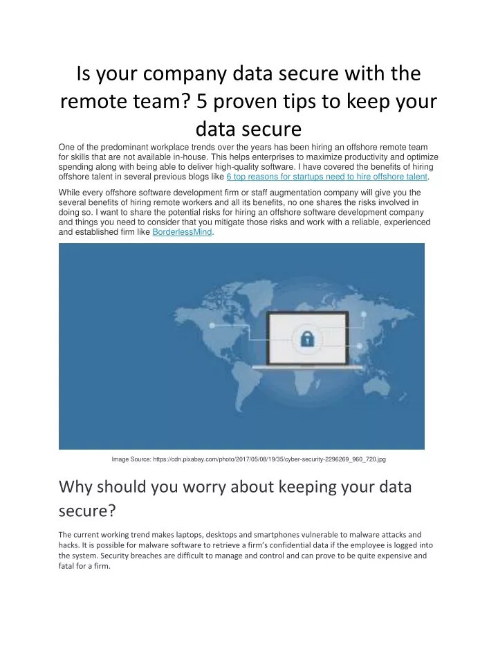 is your company data secure with the remote team