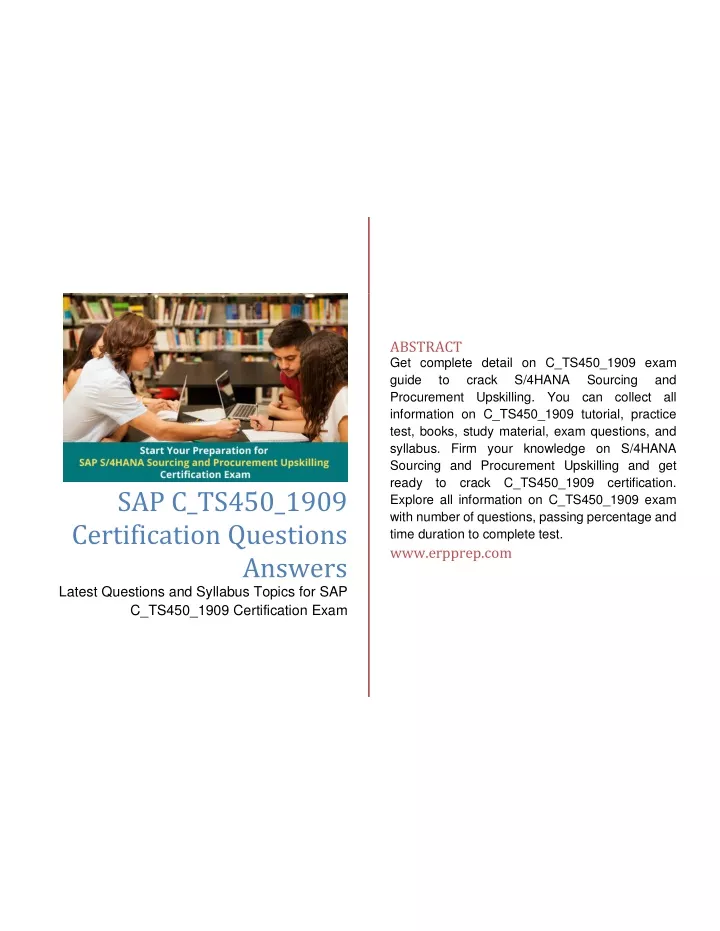 abstract get complete detail on c ts450 1909 exam
