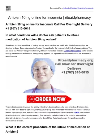 Ambien 10mg online for insomnia | riteaidpharmacy