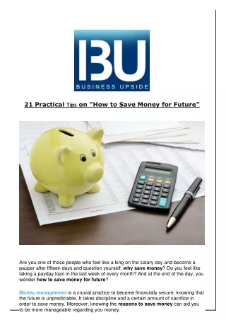 21 practical tips on how to save money for future