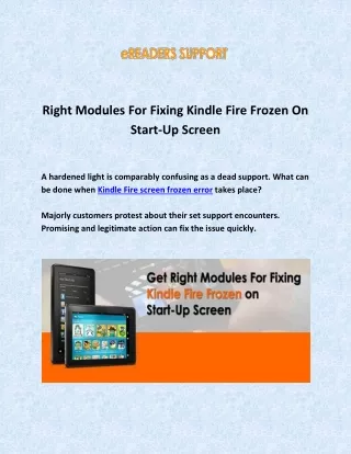 How To Fix Kindle Fire Frozen On Start-Up Screen - Ereaders Support