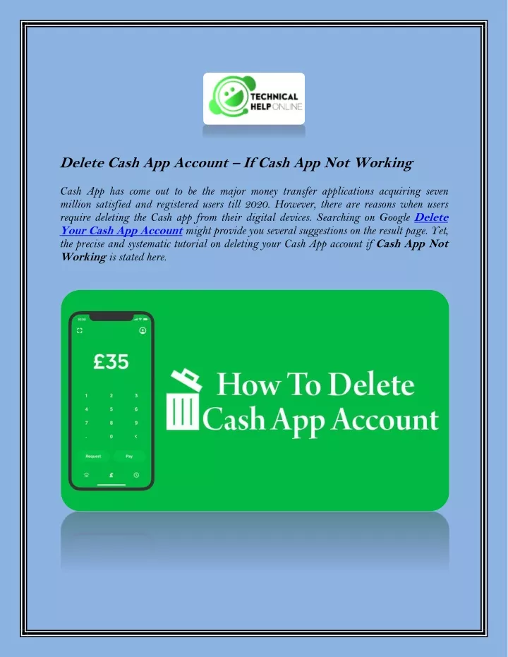 delete cash app account if cash app not working