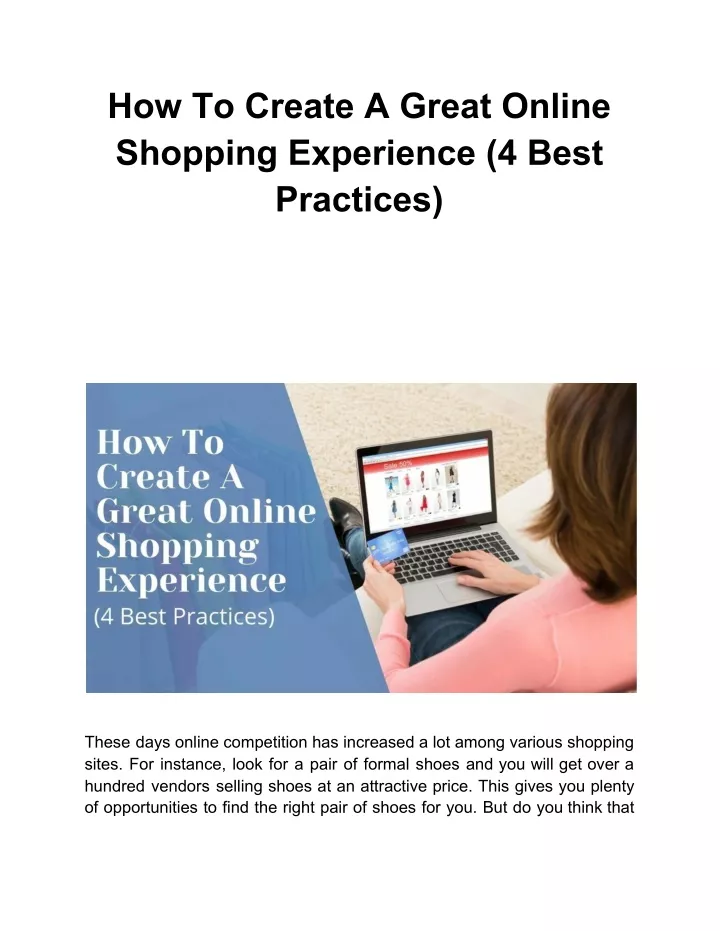 how to create a great online shopping experience