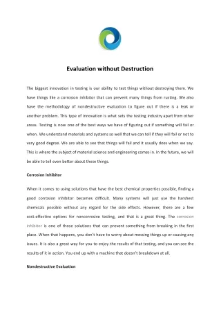 evaluation without destruction